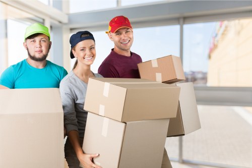 Removal van and moving boxes for a home move in Roehampton