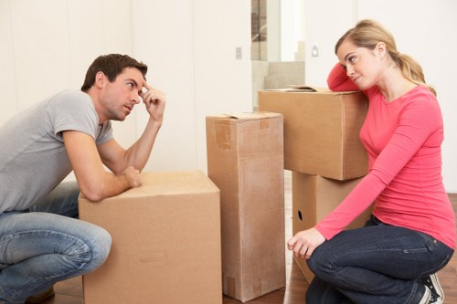 Removal van navigating residential access in Roehampton