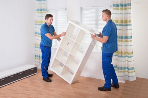 Loading household furniture into a removals van in Roehampton